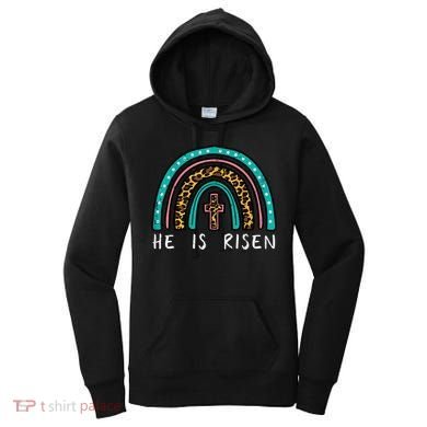 Easter Rainbow He Is Risen Religious Christian Girl Women's Hoodie