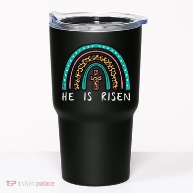 Easter Rainbow He Is Risen Religious Christian Girl Tumbler