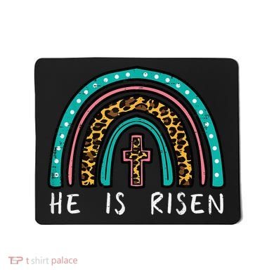 Easter Rainbow He Is Risen Religious Christian Girl Mousepad