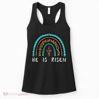 Easter Rainbow He Is Risen Religious Christian Girl Women's Tank Top thumb 0