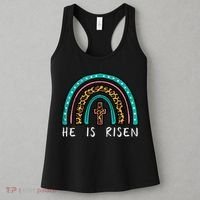 Easter Rainbow He Is Risen Religious Christian Girl Women's Tank Top thumb 3