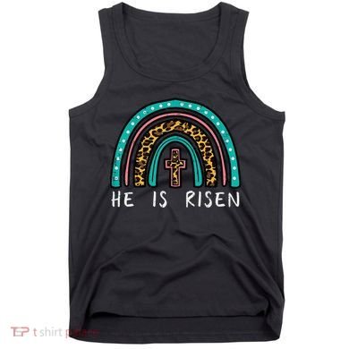Easter Rainbow He Is Risen Religious Christian Girl Tank Top