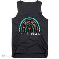 Easter Rainbow He Is Risen Religious Christian Girl Tank Top thumb 0