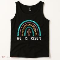 Easter Rainbow He Is Risen Religious Christian Girl Tank Top thumb 2