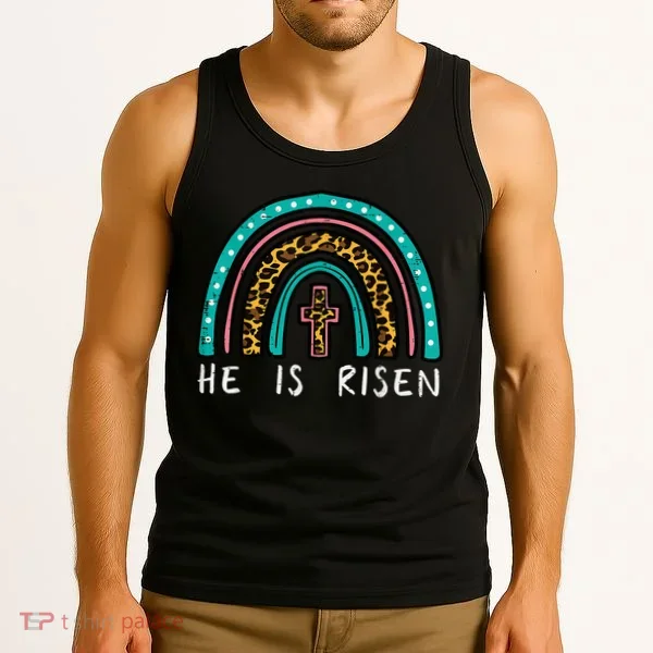 Easter Rainbow He Is Risen Religious Christian Girl Tank Top