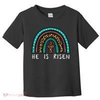 Easter Rainbow He Is Risen Religious Christian Girl Toddler T-Shirt thumb 0