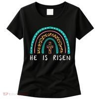 Easter Rainbow He Is Risen Religious Christian Girl Women's T-Shirt thumb 0