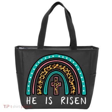 Easter Rainbow He Is Risen Religious Christian Girl Tote Bag