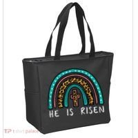 Easter Rainbow He Is Risen Religious Christian Girl Tote Bag thumb 2