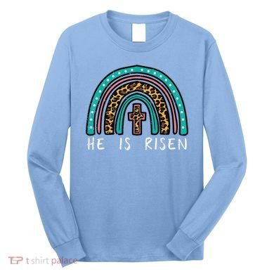 Easter Rainbow He Is Risen Religious Christian Girl Long Sleeve Shirt