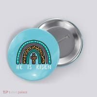 Easter Rainbow He Is Risen Religious Christian Girl Button thumb 0