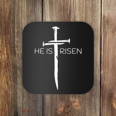 Easter Resurrection Jesus He Is Risen Cross Gift Coaster