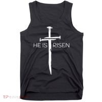 Easter Resurrection Jesus He Is Risen Cross Gift Tank Top thumb 0