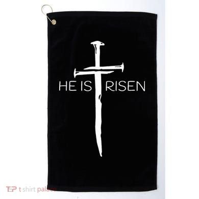 Easter Resurrection Jesus He Is Risen Cross Gift Golf Towel
