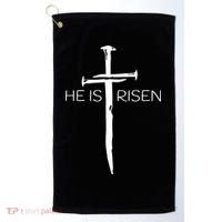 Easter Resurrection Jesus He Is Risen Cross Gift Golf Towel thumb 0
