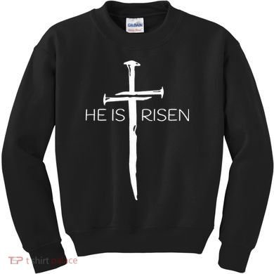 Easter Resurrection Jesus He Is Risen Cross Gift Kids Sweatshirt