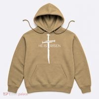 Easter Resurrection Jesus He Is Risen Cross Gift Hoodie thumb 0