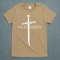 Easter Resurrection Jesus He Is Risen Cross Gift T-Shirt thumb 5