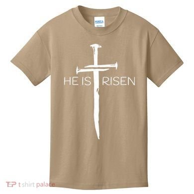 Easter Resurrection Jesus He Is Risen Cross Gift Kids T-Shirt
