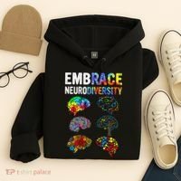Embrace Rainbow puzzle Autism Infinity Awareness Hoodie thumb 4