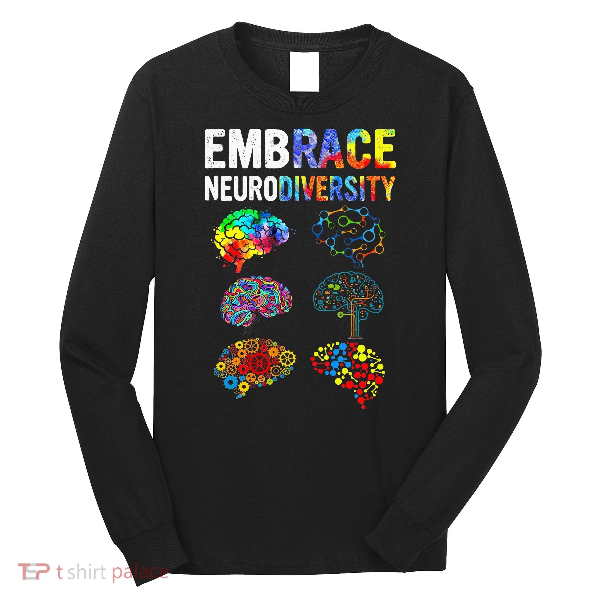 Embrace Rainbow puzzle Autism Infinity Awareness Long Sleeve Shirt