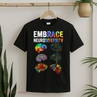 Embrace Rainbow puzzle Autism Infinity Awareness T-Shirt thumb 2