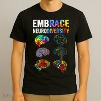 Embrace Rainbow puzzle Autism Infinity Awareness T-Shirt thumb 3
