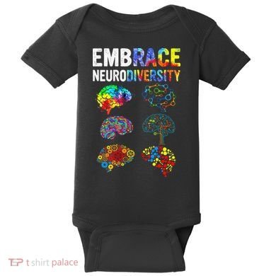 Embrace Rainbow puzzle Autism Infinity Awareness Baby Bodysuit