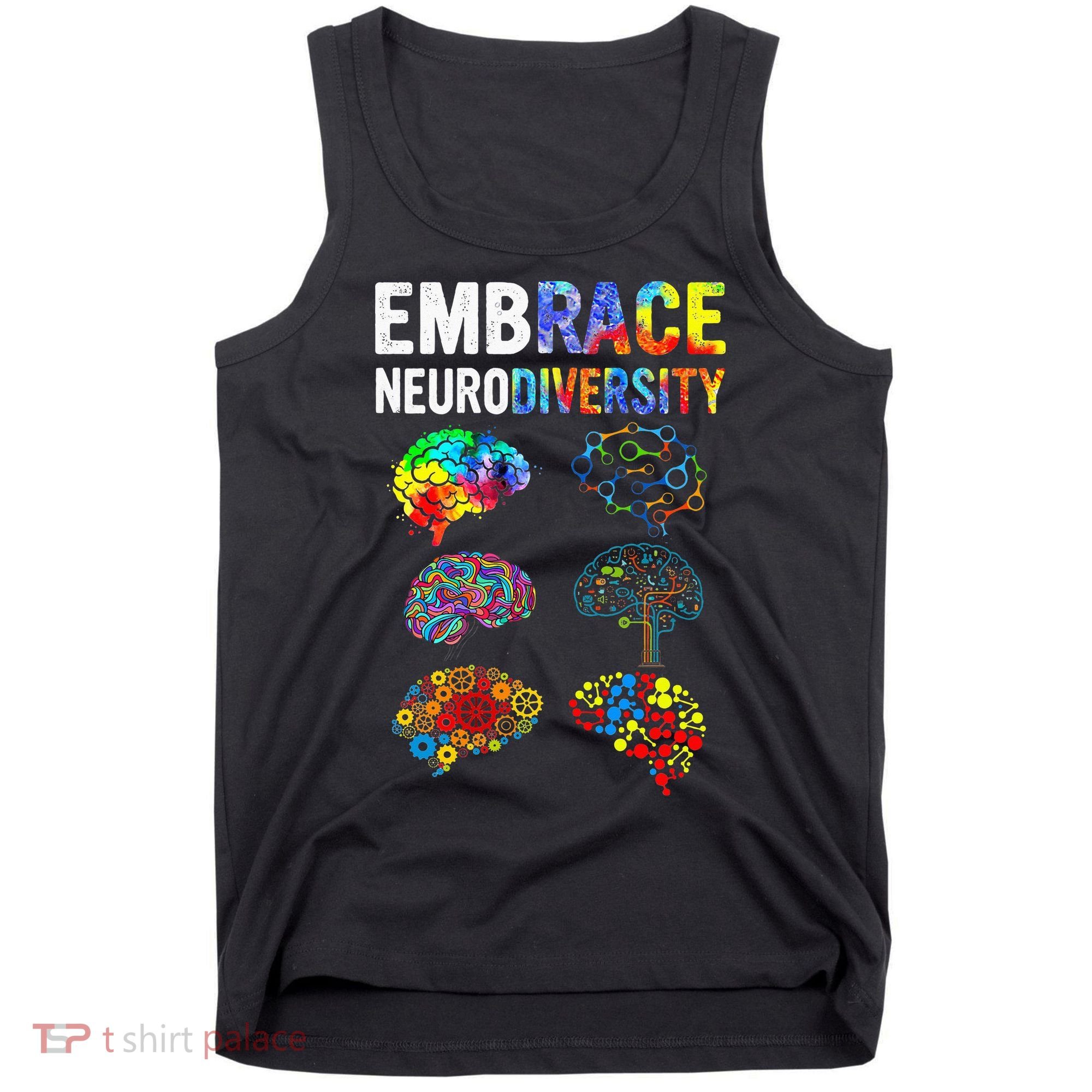 Embrace Rainbow puzzle Autism Infinity Awareness Tank Top