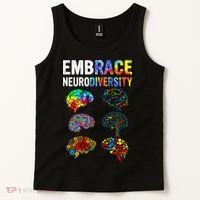 Embrace Rainbow puzzle Autism Infinity Awareness Tank Top thumb 2