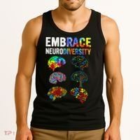 Embrace Rainbow puzzle Autism Infinity Awareness Tank Top thumb 3