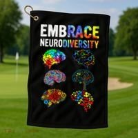 Embrace Rainbow puzzle Autism Infinity Awareness Golf Towel thumb 1