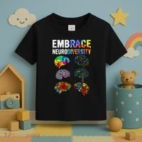 Embrace Rainbow puzzle Autism Infinity Awareness Toddler T-Shirt thumb 3