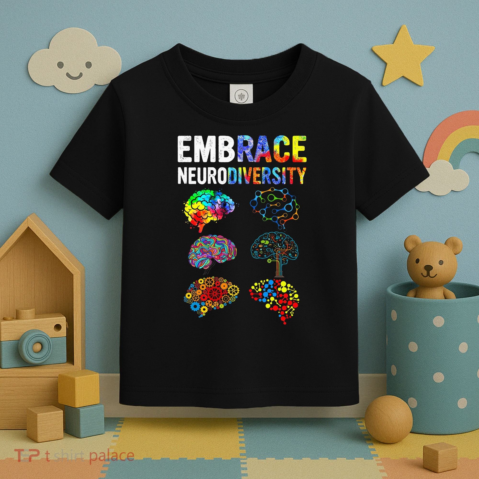 Embrace Rainbow puzzle Autism Infinity Awareness Toddler T-Shirt