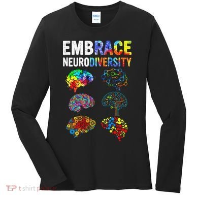 Embrace Rainbow puzzle Autism Infinity Awareness Women's Long Sleeve Shirt