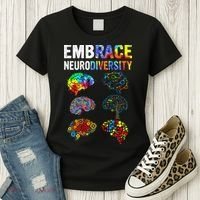 Embrace Rainbow puzzle Autism Infinity Awareness Women's T-Shirt thumb 3