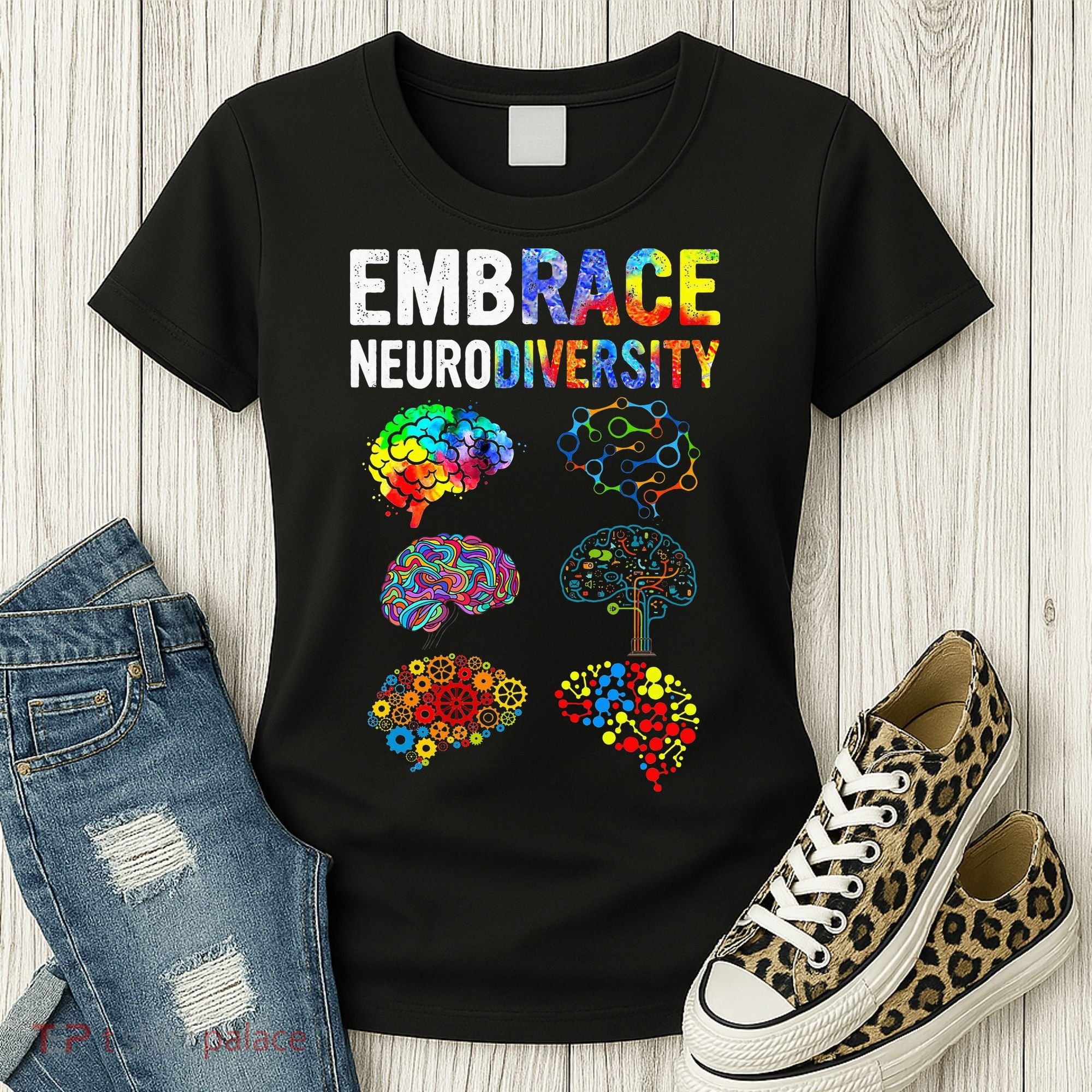 Embrace Rainbow puzzle Autism Infinity Awareness Women's T-Shirt