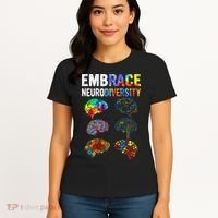 Embrace Rainbow puzzle Autism Infinity Awareness Women's T-Shirt thumb 4