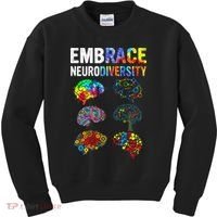 Embrace Rainbow puzzle Autism Infinity Awareness Kids Sweatshirt thumb 0