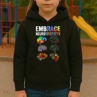 Embrace Rainbow puzzle Autism Infinity Awareness Kids Hoodie thumb 3
