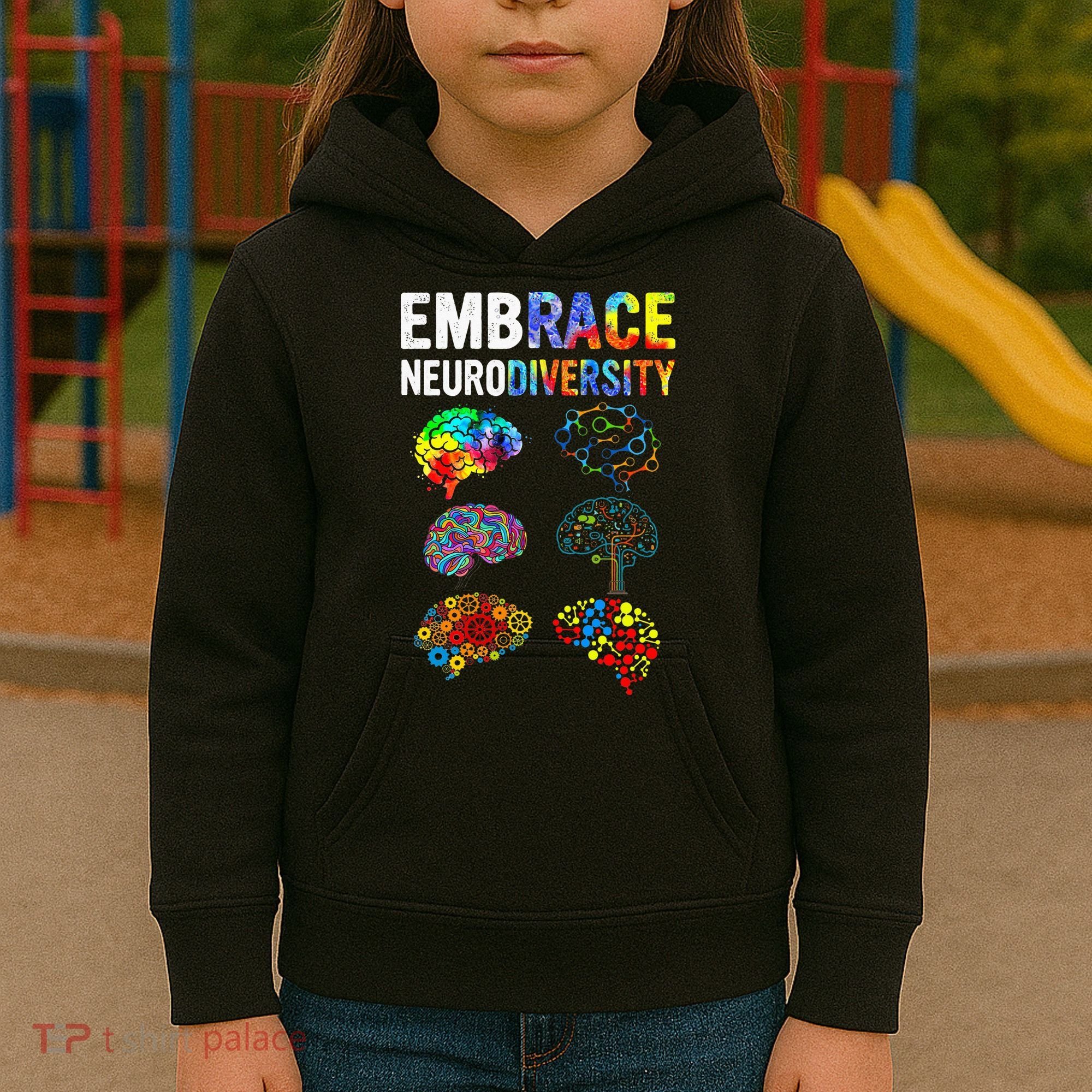Embrace Rainbow puzzle Autism Infinity Awareness Kids Hoodie