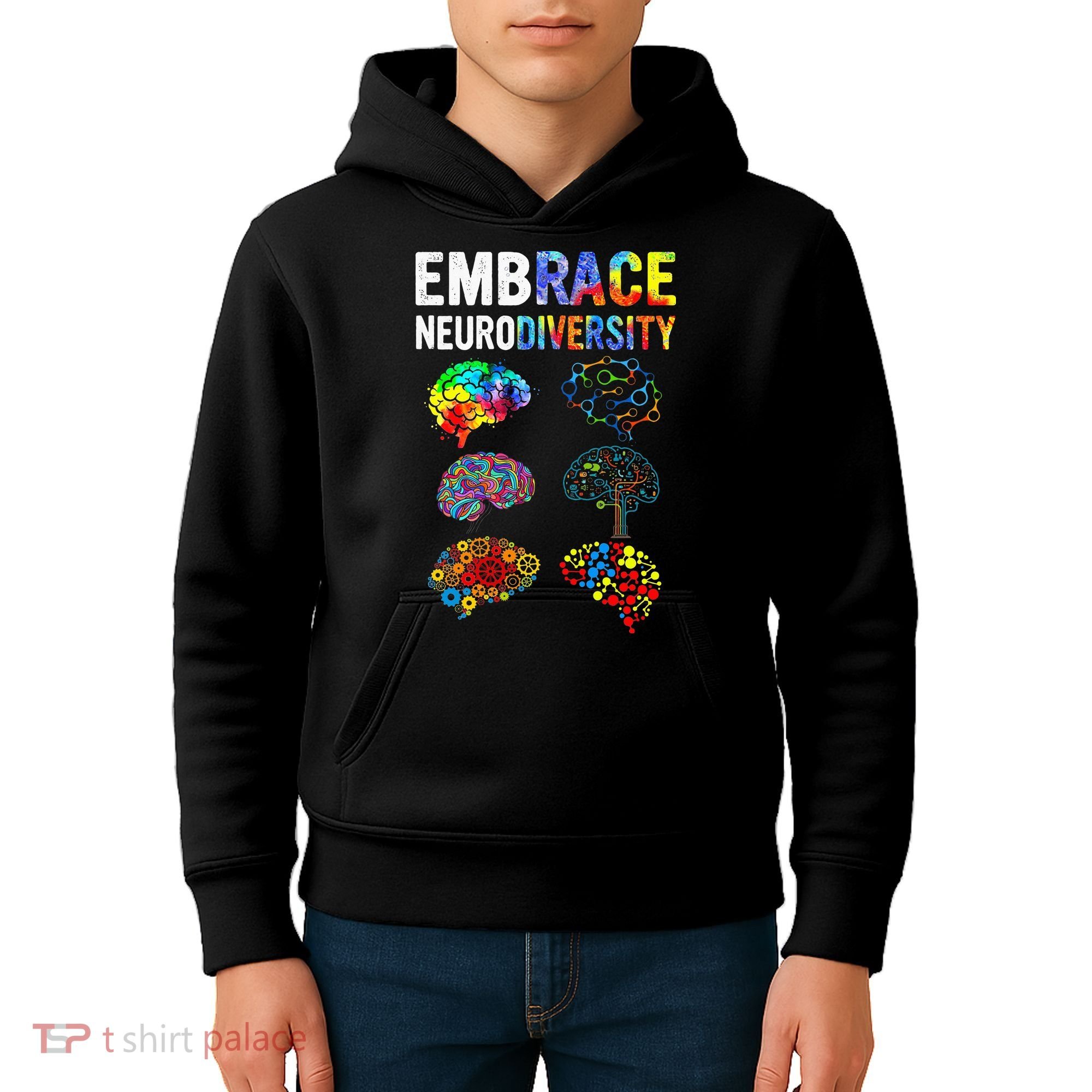 Embrace Rainbow puzzle Autism Infinity Awareness Kids Hoodie