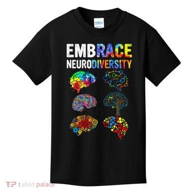 Embrace Rainbow puzzle Autism Infinity Awareness Kids T-Shirt