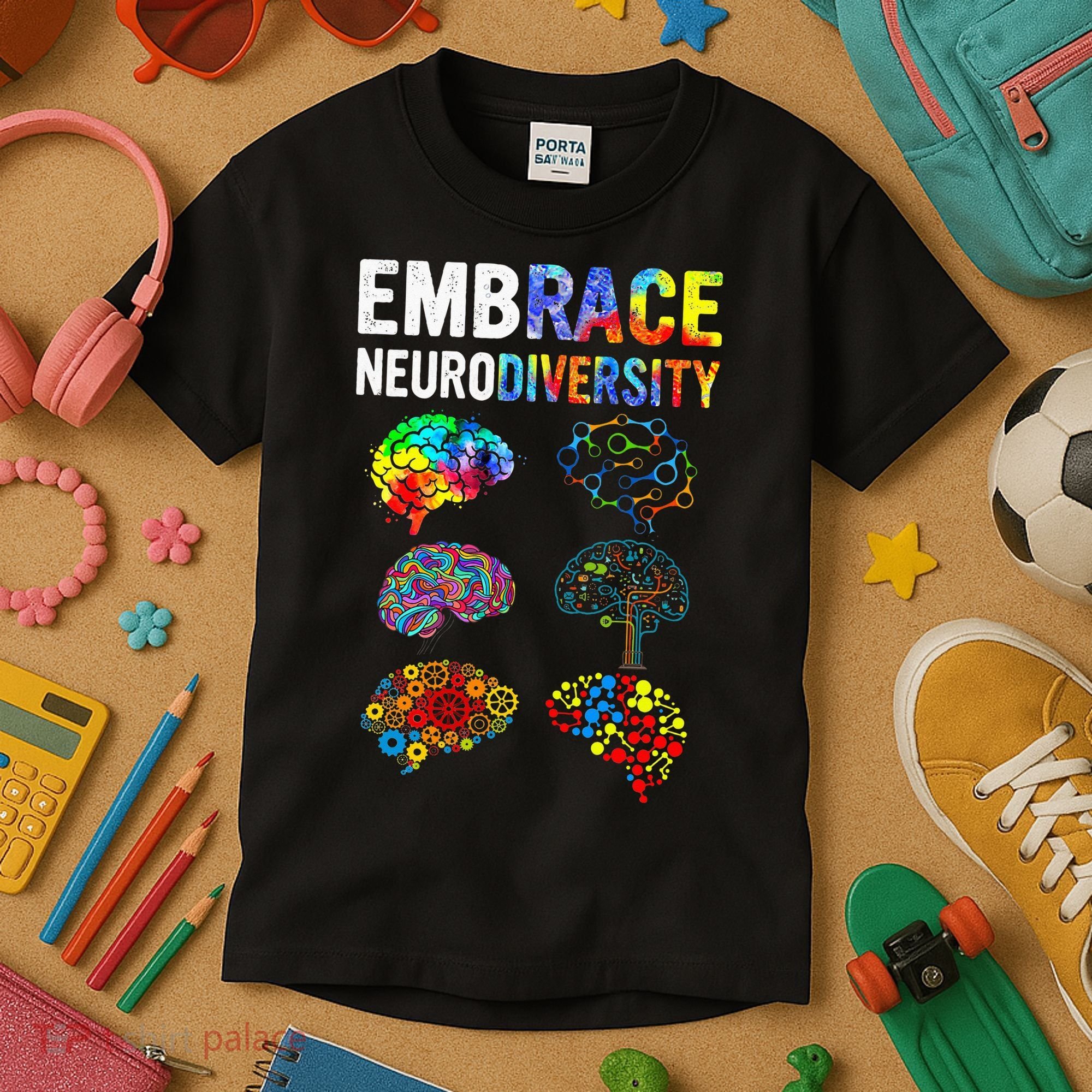 Embrace Rainbow puzzle Autism Infinity Awareness Kids T-Shirt