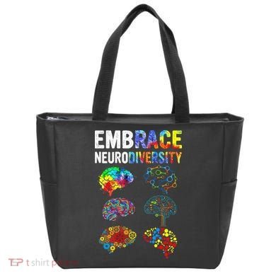 Embrace Rainbow puzzle Autism Infinity Awareness Tote Bag