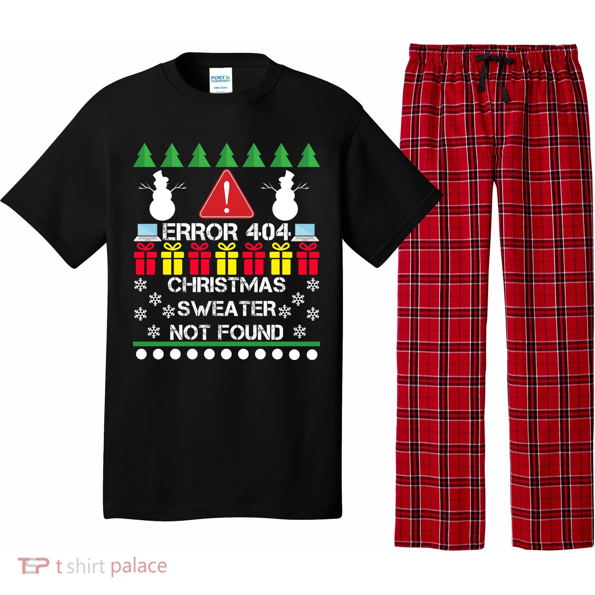 ERROR 404 Christmas Sweater Not Found Pajama Set