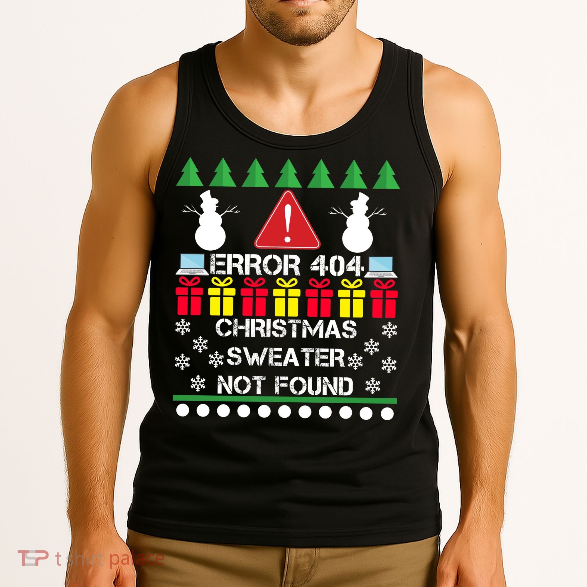 ERROR 404 Christmas Sweater Not Found Tank Top