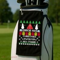 ERROR 404 Christmas Sweater Not Found Golf Towel thumb 2