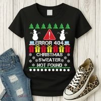 ERROR 404 Christmas Sweater Not Found Women's T-Shirt thumb 3
