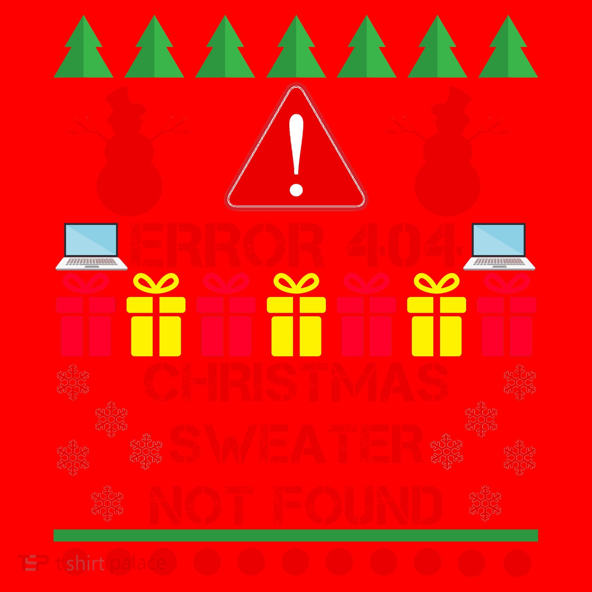 ERROR 404 Christmas Sweater Not Found Santa Hat